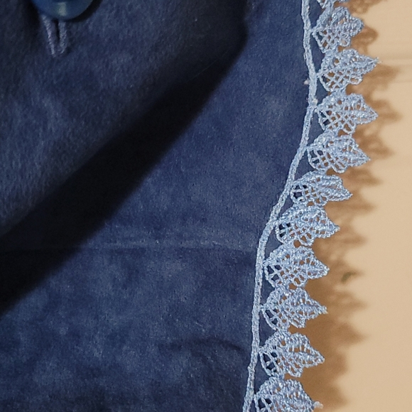 Blue vintage velvet vest - Picture 5 of 6